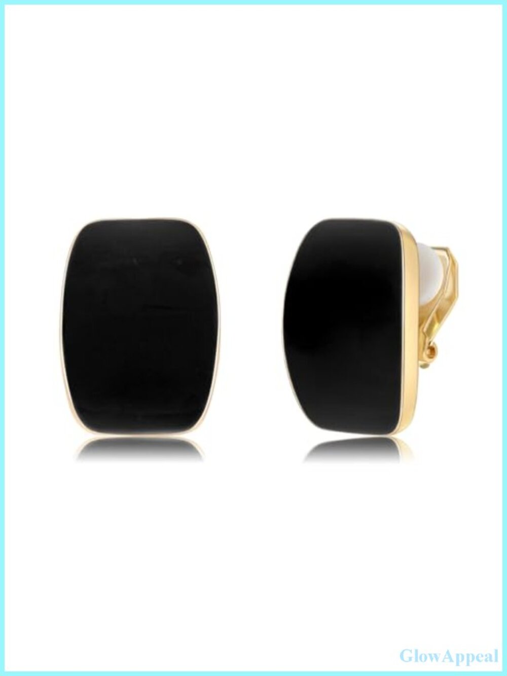 Gold Plated Clip On Earrings Women Square Hypoallergenic Invisible Clip 14K